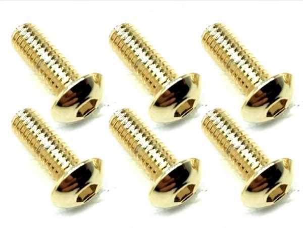 Square NSR-308G - Steel Screws - Button Head - Gold - M3x8mm (6 pcs)