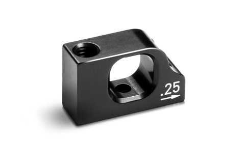 XRAY 303731 - T4 2020 - Alu Lower 2-Piece Suspension 0.25 exccentric holder - BLACK (1 pc)