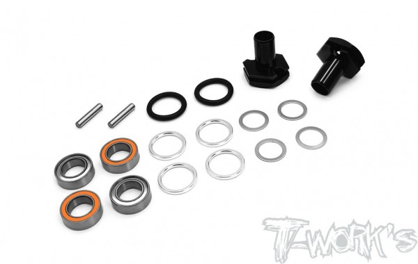 T-Work's TE-231-MTC2 - 6mm Bearing Wheel Hub Axle - rear - for Mugen MTC-2 (2 pcs)