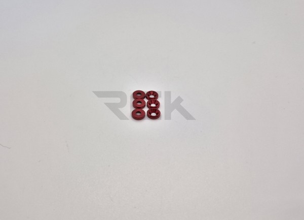 Square SGX-15R - Alu Senkkopf-Unterlegscheibe - 3mm - ROT (6 Stück)