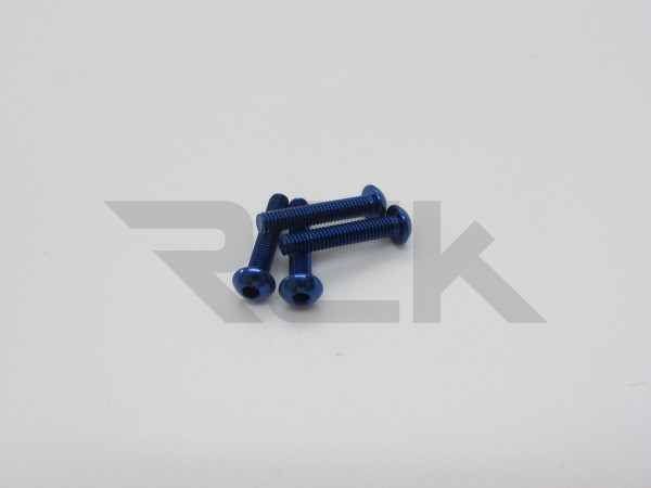Hiro Seiko 48698 - Alloy Hex Socket Screw - Button Head - M3x14mm - Y-BLUE (4 pcs)