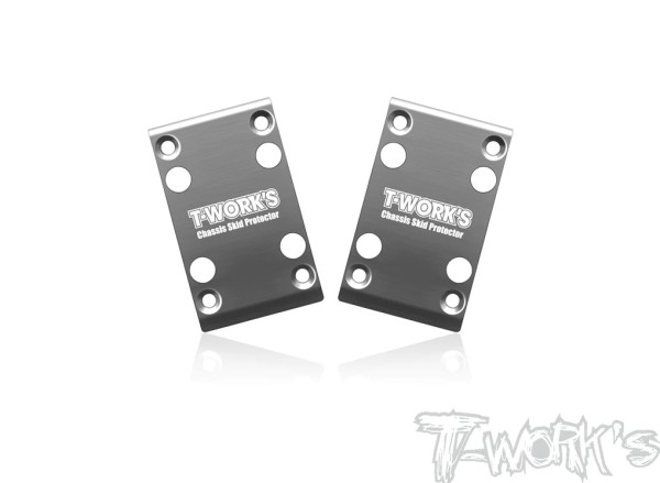 T-Work's TO-235-B74.2 - Stainless Steel Front Chassis Skid Protector for Asso B74.1 / B74.2 (2 pcs)