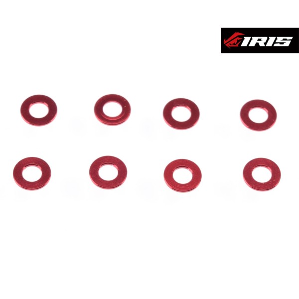 Iris 85002 - Iris ONE - Tuning Alu Shims - 6x3x0.5mm - ROT (8 Stück)