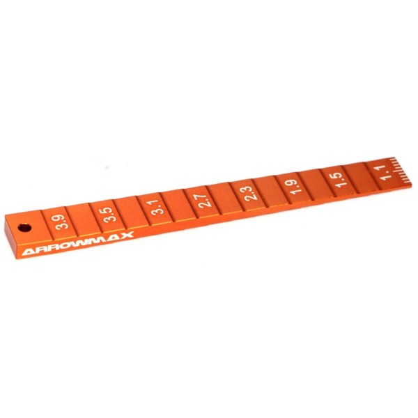 Arrowmax 220023-O - Ultra Fine Chassis Ride Height Gauge 1-4mm (0.2mm) - Orange