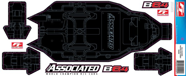 Team Associated 91999 - B6.4 - Factory Team Chassis Schutzfolie +3mm - bedruckt