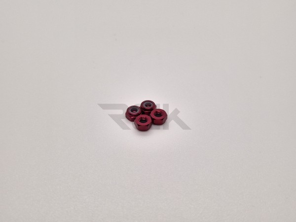 Square SGX-03UR - Alloy Nut- M3 - Low - RED (4 pieces)