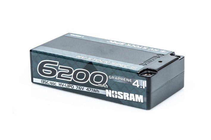 NOSRAM 999759 - HV LCG Stock Spec Shorty Graphene 4.1 - 6200mAh - 7.6V LiPo - 135C/65C - 224g