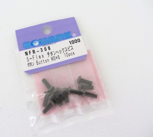 Square NFR-308 - Titanium Screw - Buttonhead - S-Flex M3x8 (10 pcs)