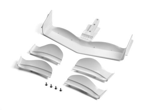 XRAY 371204 - X1 2021 - Composite Adjustable Front Wing - White - Flat Design