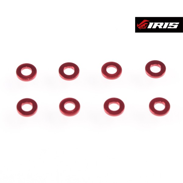 Iris 85003 - Iris ONE - Tuning Alu Shims - 6x3x1.0mm - ROT (8 Stück)