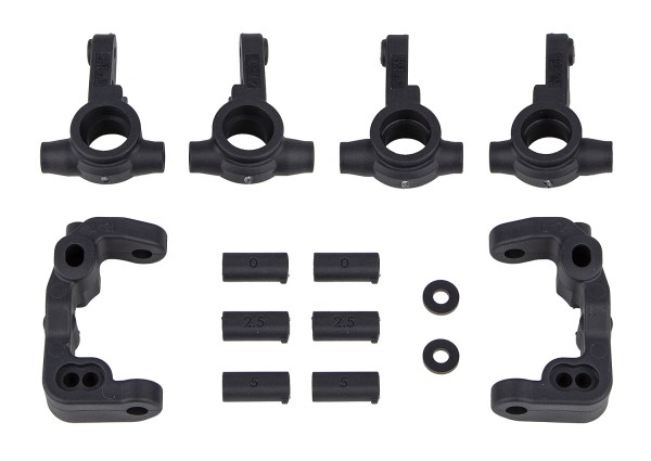 Team Associated 91985 - B6.4 -1mm Scrub Caster and Steering Blocks - carbon (2 pair each)