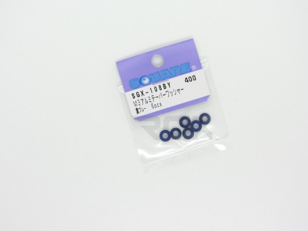 Square SGX-108BY - Alu Countersunk Shim - M3 - DARK BLUE (6 pcs.)