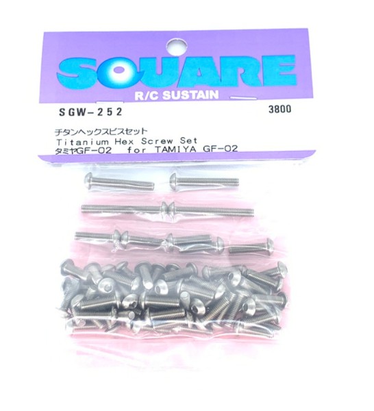 Square SGW-252 - Tamiya GF-02 - Screw Set - Titanium (68 screws)