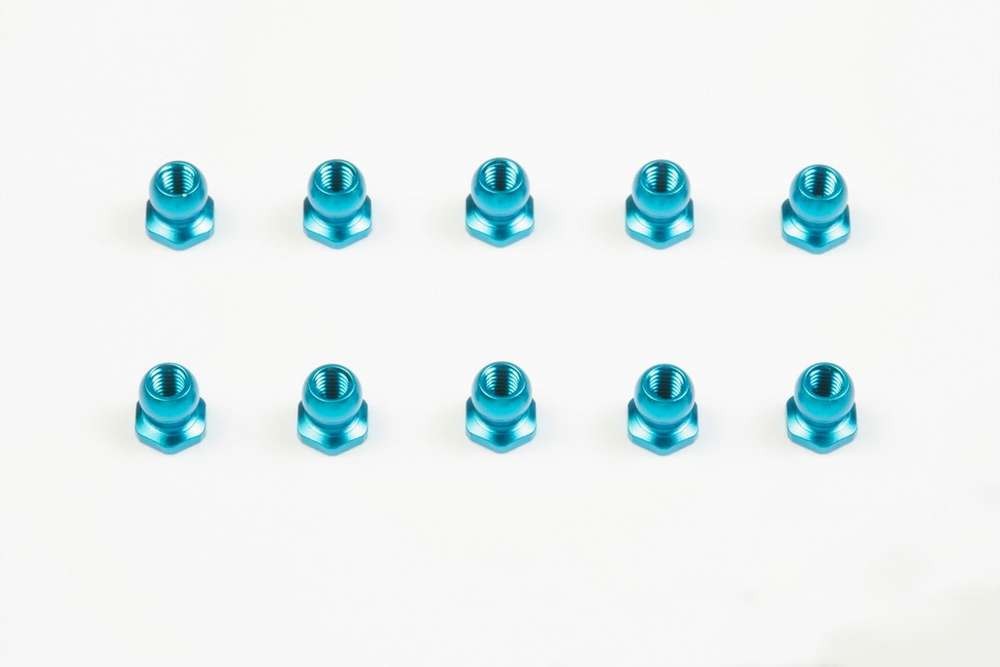 Tamiya 53869 - Alu Ball Nut 5mm - SHORT - BLUE (10pcs)