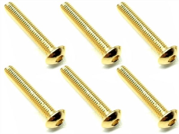 Square NSR-318G - Steel Screws - Button Head - Gold - M3x18mm (6 pcs)