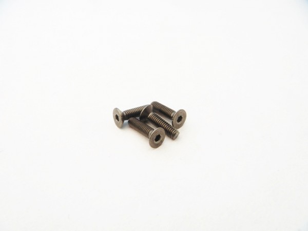 Hiro Seiko 48622 - Titanium Hex Socket Screw - Flat Head - M2.5 x 12mm (4 pieces)