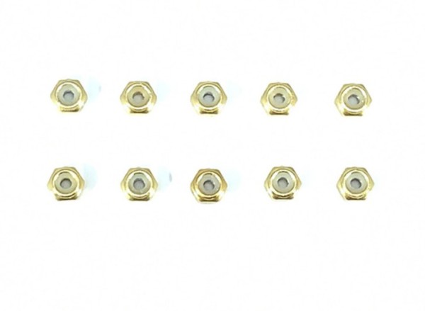Square SGX-102UG - Alloy Nut flanged - M2 - thin - GOLD (10 pieces)