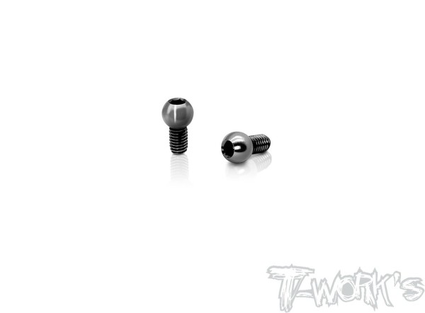 T-Work's TP-X4-F - Titan Kugelköpfe - 4.9mm - M3x4mm - für XRAY X4 (2 Stück)