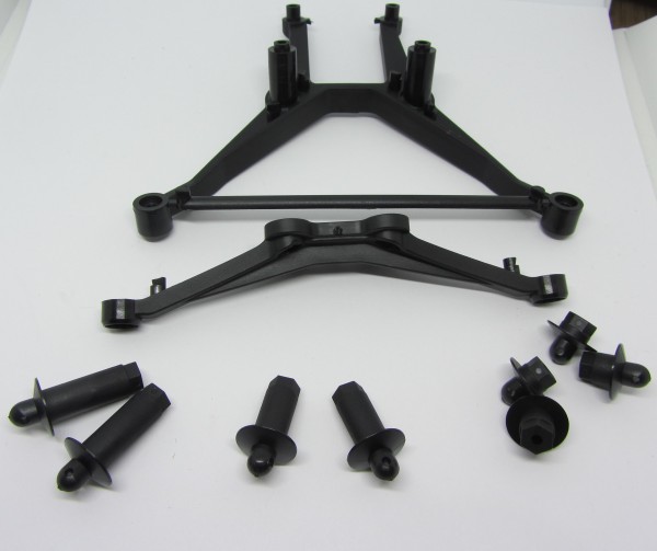 XRAY 321321 - SCX - Composite Front & Rear Body Holder + Body Mounts