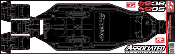 Team Associated 71185 - SC6.4 - Factory Team Chassis Schutzaufkleber - bedruckt