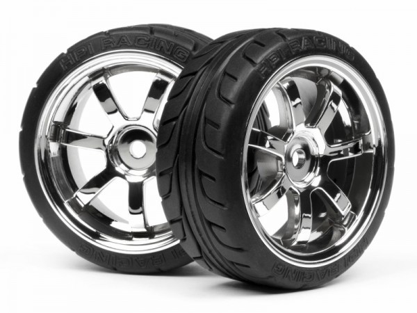 HPI 4738 - T-Grip Tires - TC Preglued Wheel Set (2pcs)