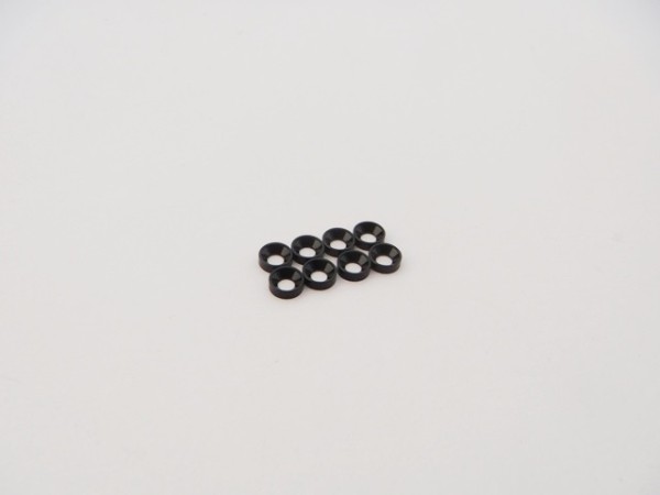 Hiro Seiko 48872 - Countersunk Washer - Aluminum - M2 - Black (8 pcs)