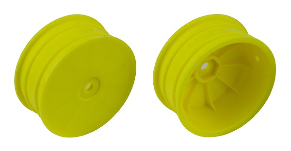 Team Associated 92363 - B74.2 - 4WD Front Wheels - 2.2" - 12mm hex - +1.5mm - fluo yellow (1 pair)