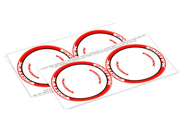 Exotek 2196 - F1 - 1/10 Sidewall Sticker - Red (4 pcs)