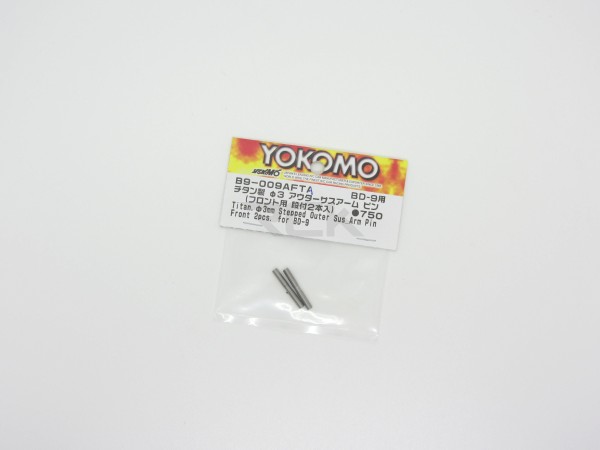 Yokomo B9-009AFTA - BD9 - Front 3mm Outer Titanium Suspension Arm Pin stepped (2 pieces)