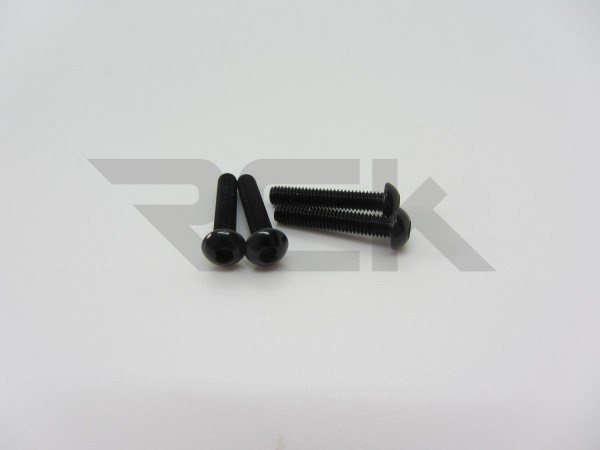 Hiro Seiko 48725 - Alloy Hex Socket Screw - Button Head - M3x16mm - BLACK (4 pcs)
