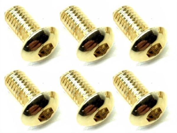 Square NSR-306G - Steel Screws - Button Head - Gold - M3x6mm (6 pcs)