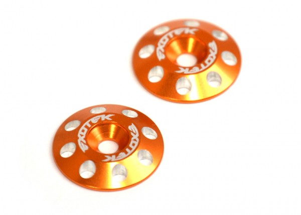 Exotek 1678ORG - Alu Heckflügel Unterlegscheiben FLITE 16mm (2 Stück) - orange