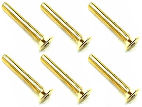 Square SSR-320G - Steel Screws - Counter Sunk - Gold - M3x20mm (6 pcs)