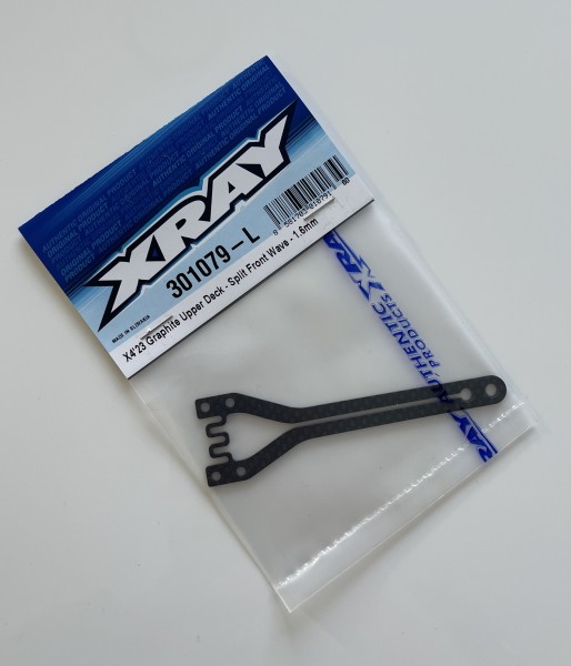 XRAY 301079-L - X4 2023 - Carbon Oberdeck - Split WAVE - vorne - 1.6mm (1 Stück)