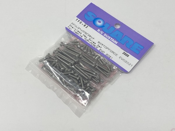 Square TFC-62 - Tamiya Top Force Evo 2021 - Stainless Steel Screw Set (94 Screws)