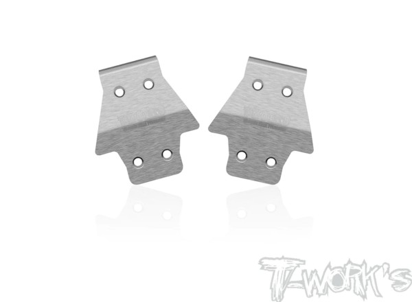 T-Work's TO-235-TLR - Stainless Steel Front Chassis Skid Protector for TLR 8ight (2 pcs)