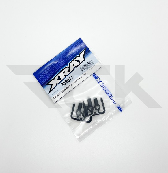XRAY 368011 - XB4 - Composite Kugelpfannen - +2/+4mm (2+2 Stück)