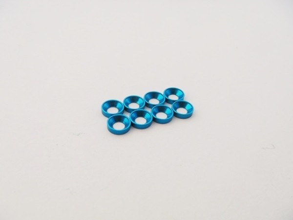 Hiro Seiko 48875 - Senkkopf Unterlegscheibe - Aluminium - M2.5 - Hellblau (8 Stück)