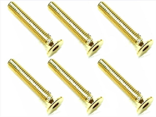 Square SSR-318G - Steel Screws - Counter Sunk - Gold - M3x18mm (6 pcs)