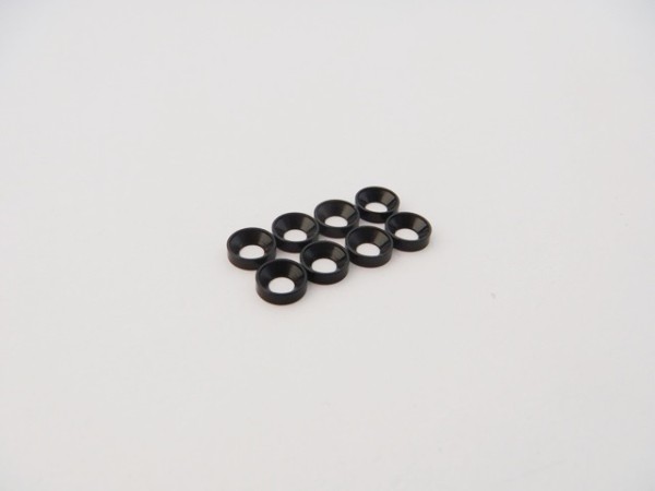 Hiro Seiko 48879 - Countersunk Washer - Aluminum - M2.5 - Black (8 pcs)