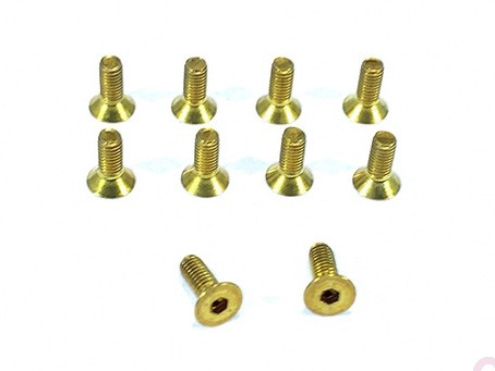 Square BBS-310 - Brass Hex Screw Flathead - M3x10mm (10 pcs)