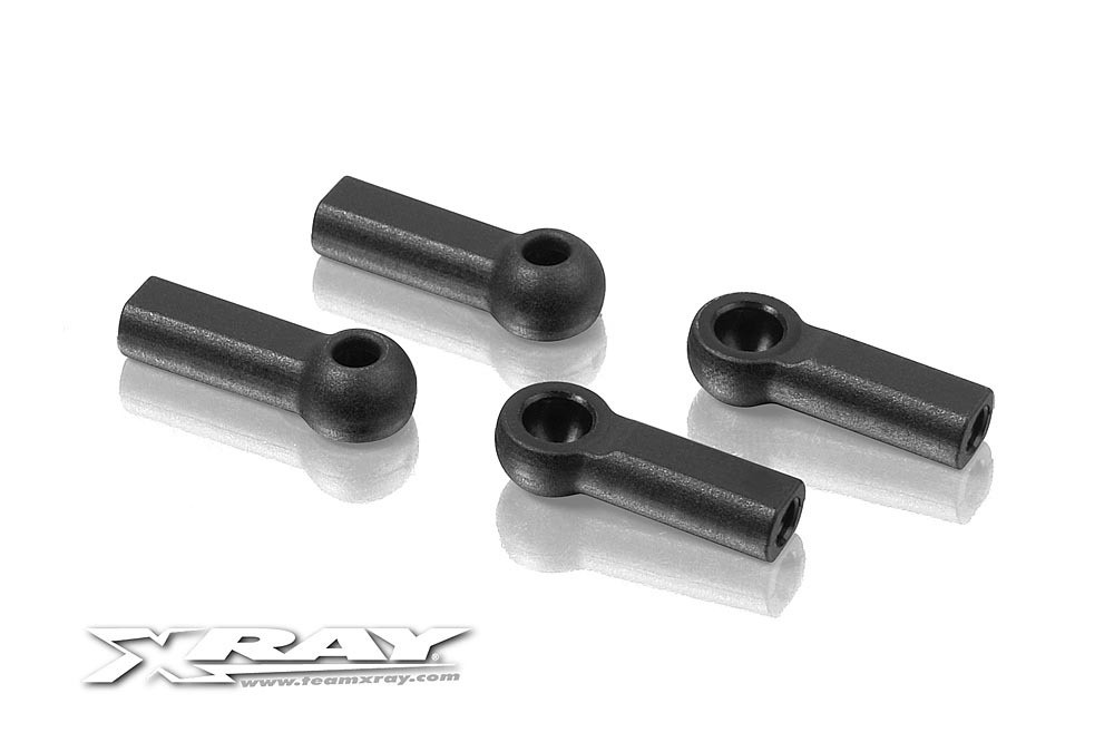 XRAY 302665 - X4 / T4 Kugelpfannen 4.9mm geschlossen mit Loch (4 Stück) (V2)