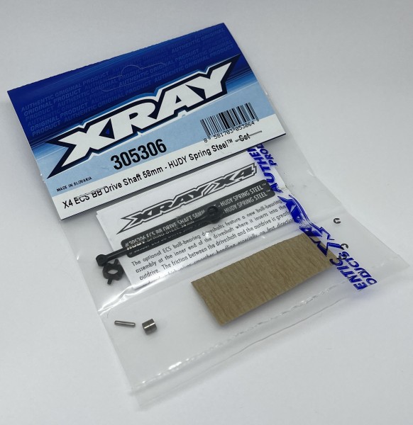 XRAY 305306 - X4 - ECS BB Doppelgelenkkardan - 58mm - HUDY Federstahl (1 Stück)
