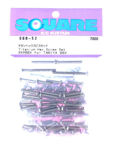 Square SBB-52 - Tamiya BB-01 BBX - Titanium Screw Set (120 screws)