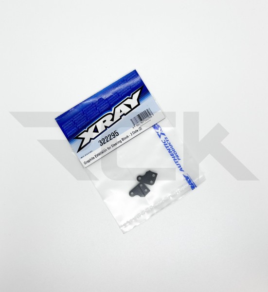 XRAY 322295 - XB2 2024 - Graphite Extension for Steering Block - 2 Dots (2 pcs)
