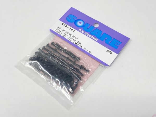 Square STD-242 - Steel Screw Set for Tamiya TT-02 (65 Screws)