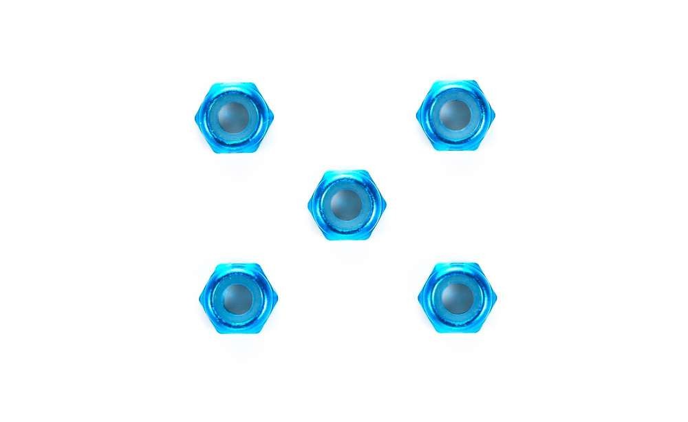 Tamiya 54155 - 3mm Alu Lock Nut - BLUE (5 pcs)