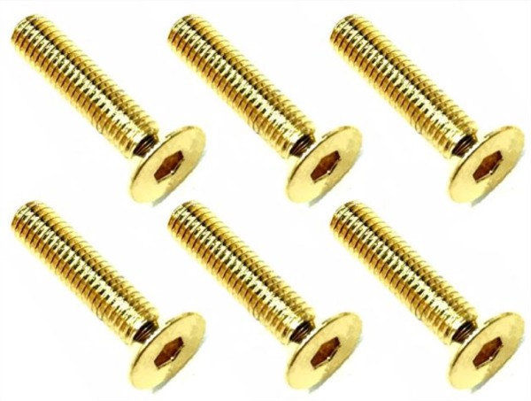 Square SSR-314G - Steel Screws - Counter Sunk - Gold - M3x14mm (6 pcs)