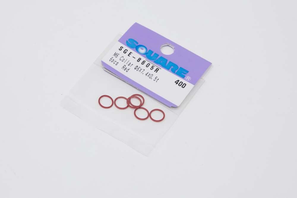 Square SGE-8605R - Alloy Spacer - 6x7.4x0.5mm - RED (6 pieces)