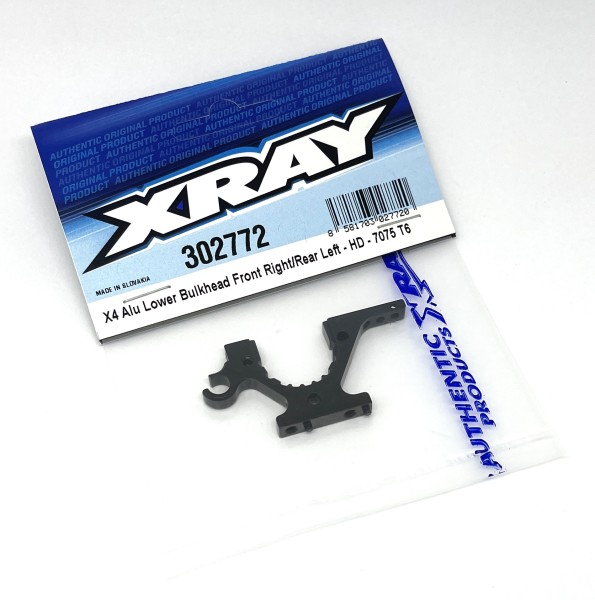 XRAY 302772 - X4 - Tuning Alu Bulkhead - FR / RL (1 Stück) - HD Version
